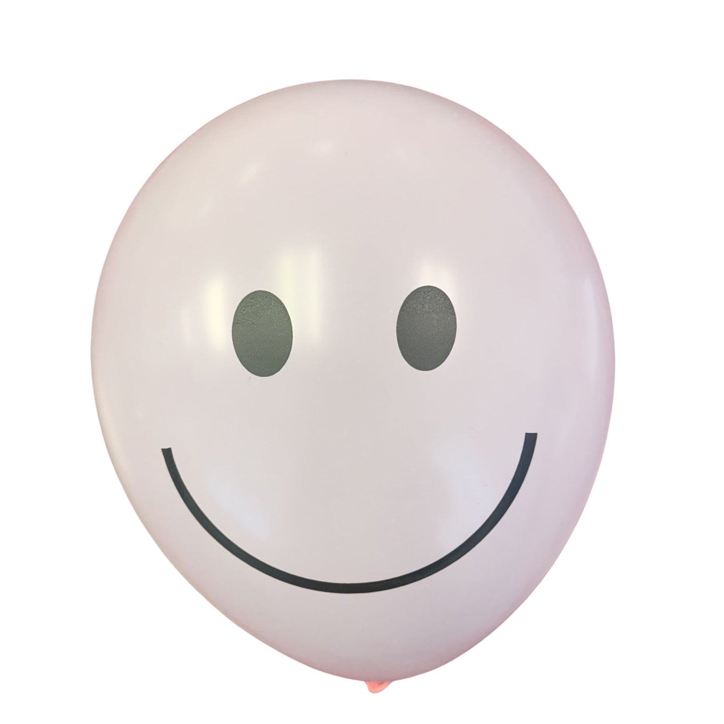 White Smiley Face Latex Balloon
