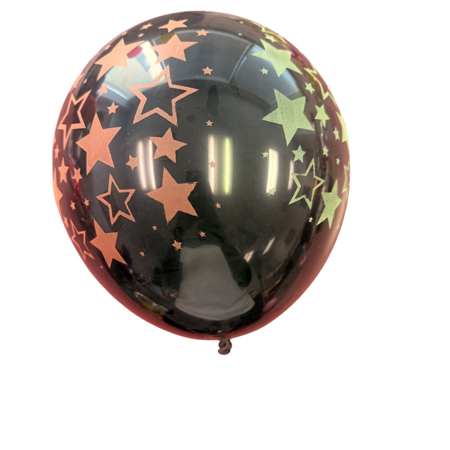 Black With Stars Latex Balloon