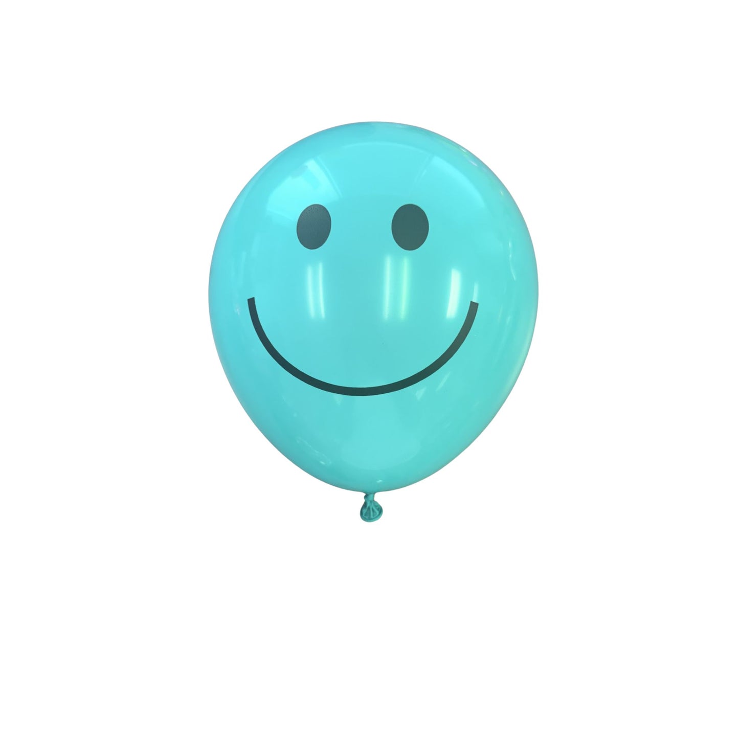 Blue Smiley Face Latex Balloon