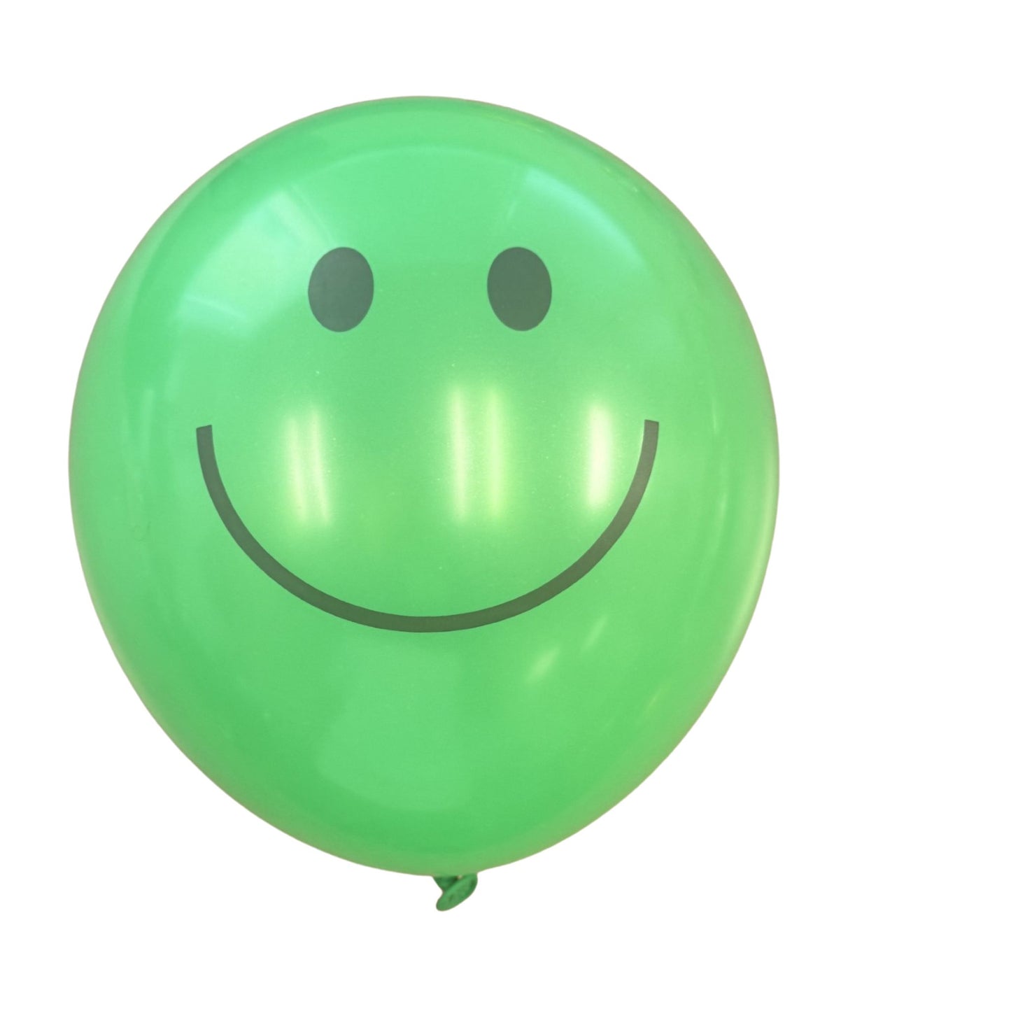 Green Smiley Face Latex Balloon