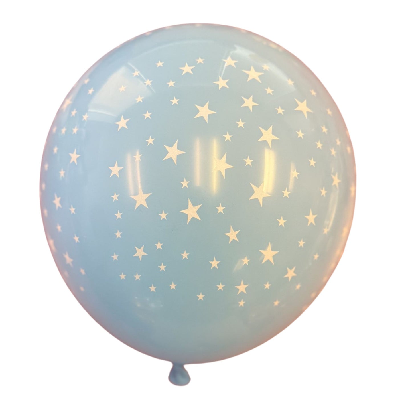Light Blue with Stars Latex Balloon