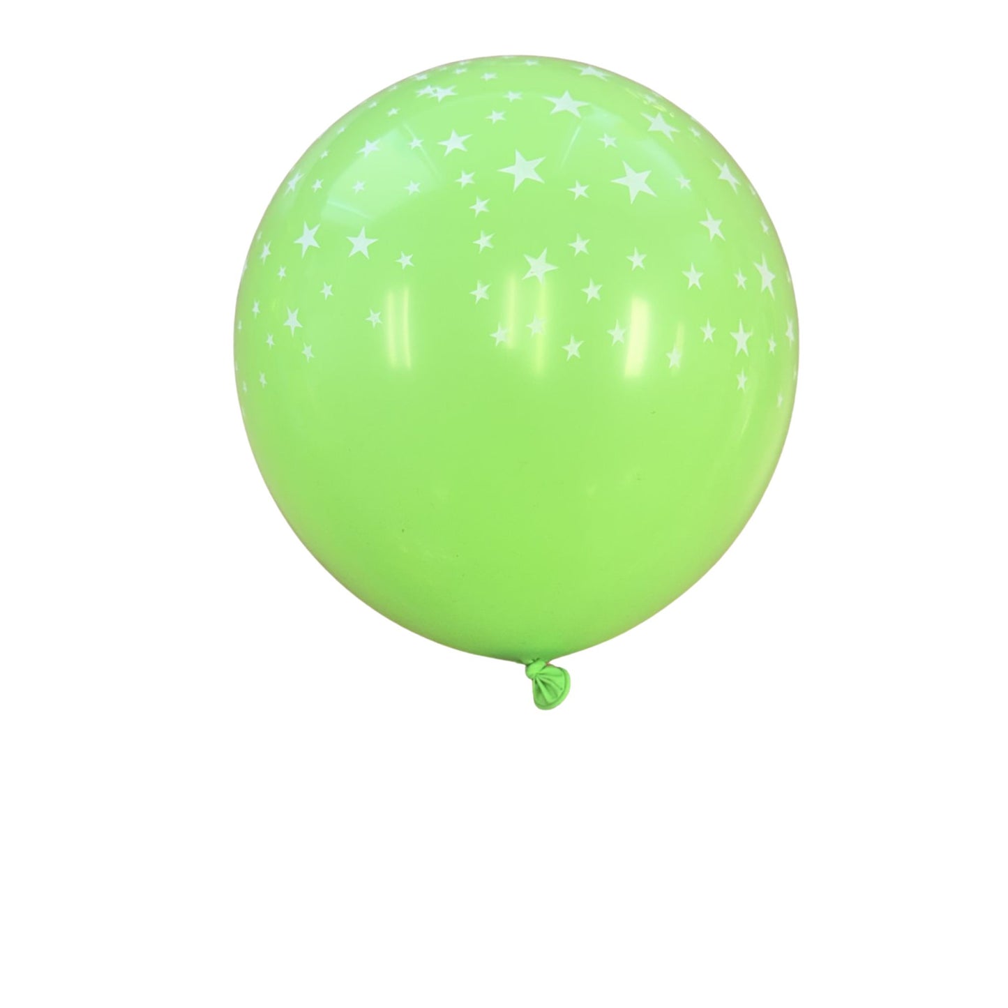 Lime Green with Stars Latex Balloon
