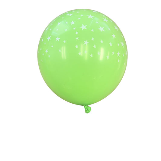 Lime Green with Stars Latex Balloon