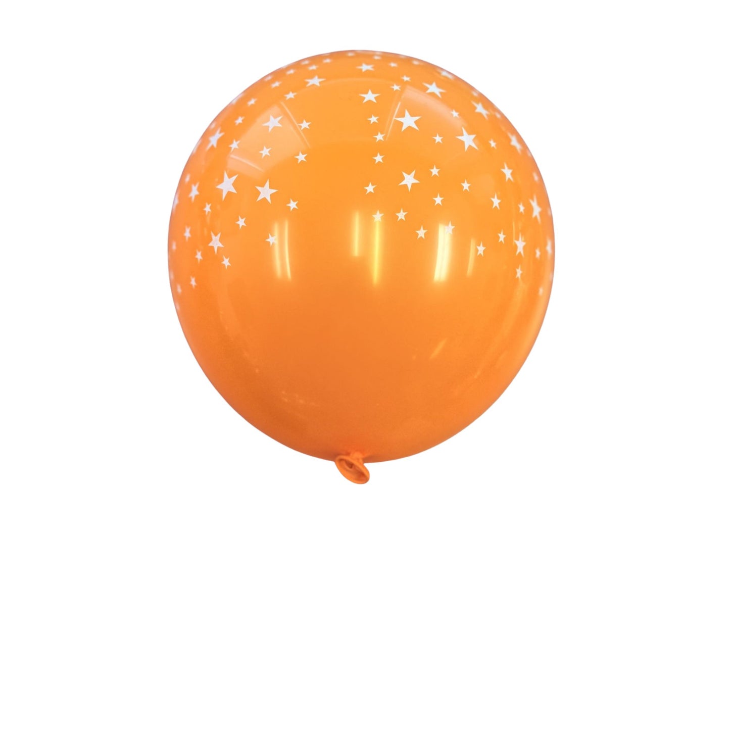 Orange with Stars Latex Balloon