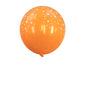 Orange with Stars Latex Balloon