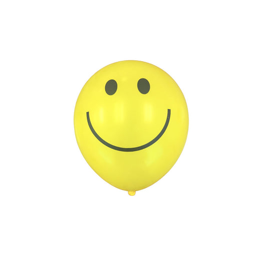 Yellow Smiley Face Latex Balloon